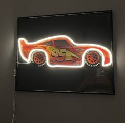 Cadre néon LED voiture de course rouge